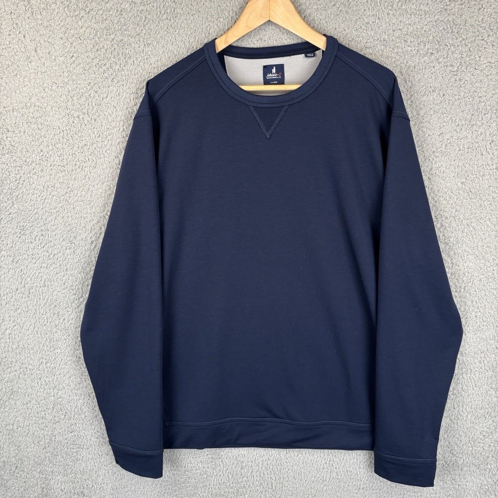 Johnnie-O Reilly Crewneck Sweatshirt Mens‎ XL Navy Golf Performance Stretch